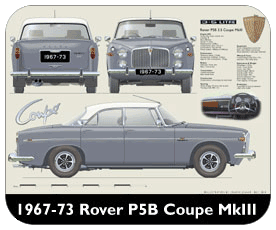 Rover P5B Coupe MkIII 1967-73 Place Mat, Small